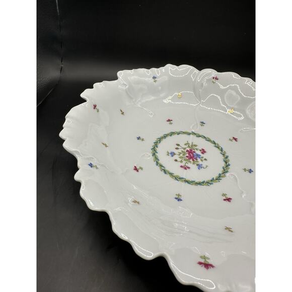 Antique Haviland Limoges Vieux Paris Porcelian Leaf Edged Serving Bowl 9.5" - Picture 4 of 10